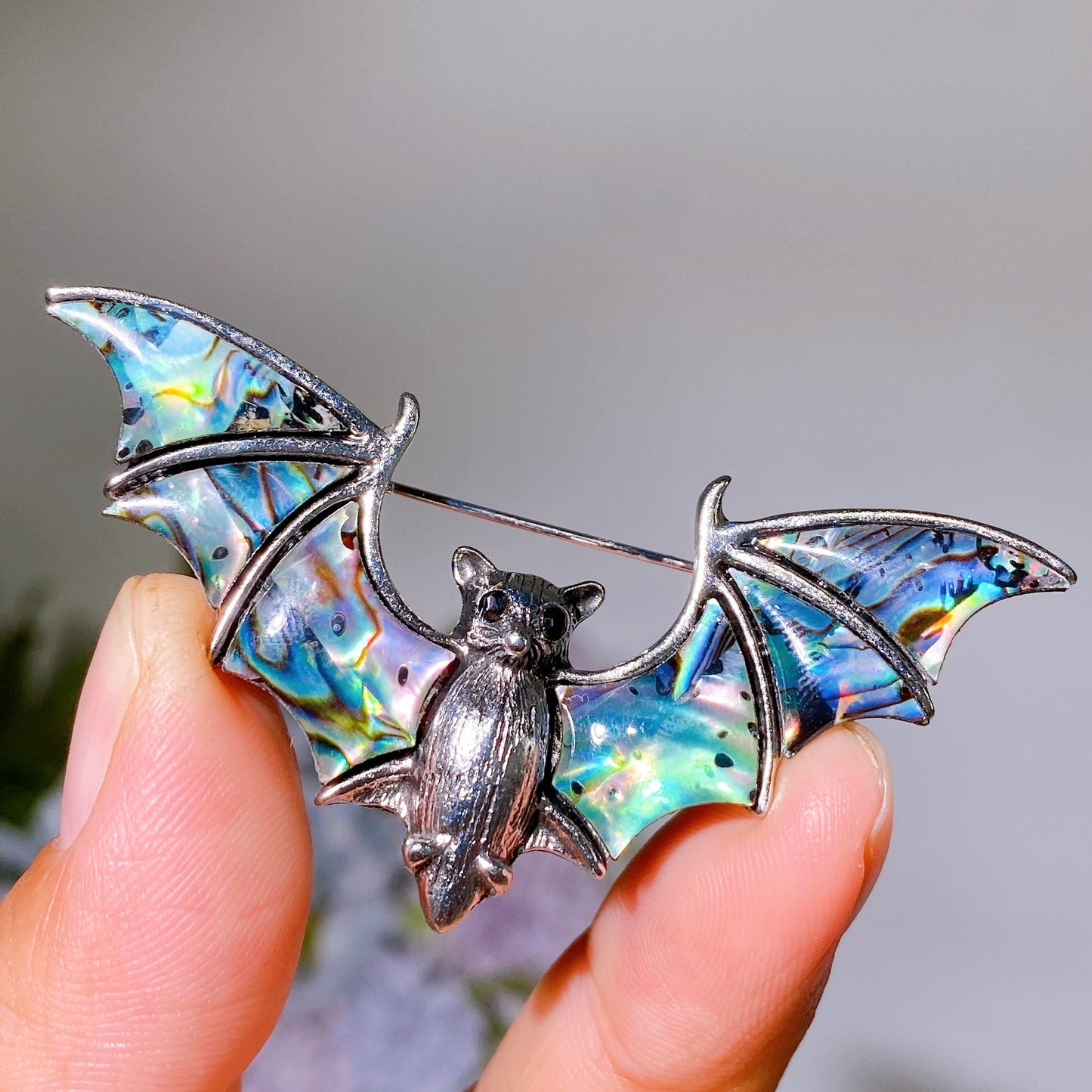 Abalone Shell Bat Shape Pendant Brooch Crystal Healing Bulk Wholesale