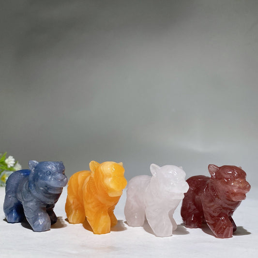 2.6" Crystal Tiger Carving Crystal Healing Bulk Whlesale