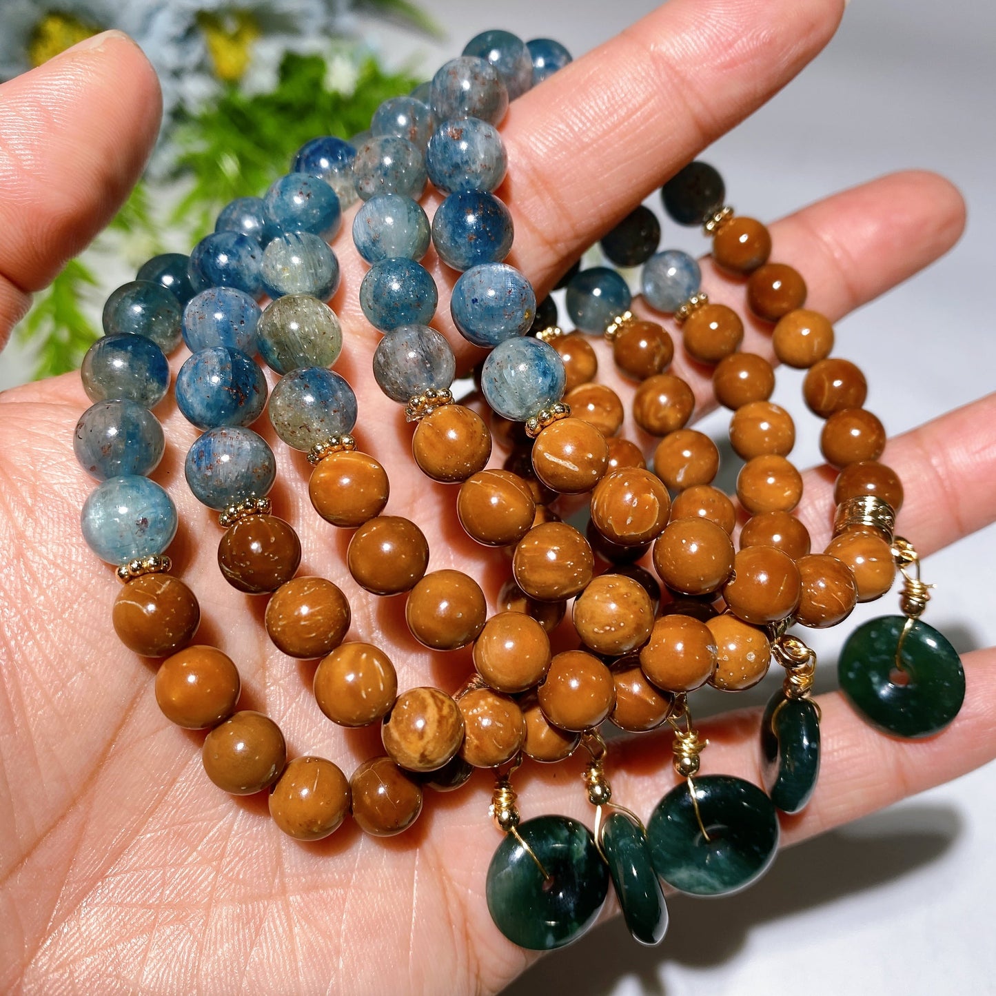 8mm Kyanite Wood Jade Bracelet Crystal Healing Bulk Wholesale