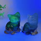 1.8"-2.1"  UV Reactive Volvanic Agate Turtle Elephant Cat Wolf Animal Carving Crystal Healing Bulk Wholesale