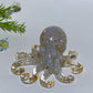 10cm Crystal Chips Infused Resin Octopus Carving Crystal Healing Bulk Wholesale