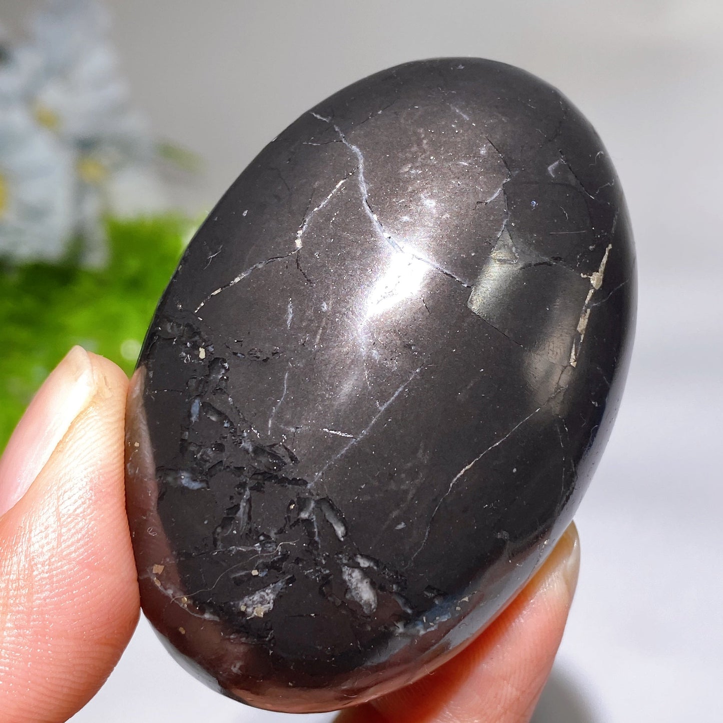 2.3" Schungite Palm Stone Crystal Healing Bulk Wholesale