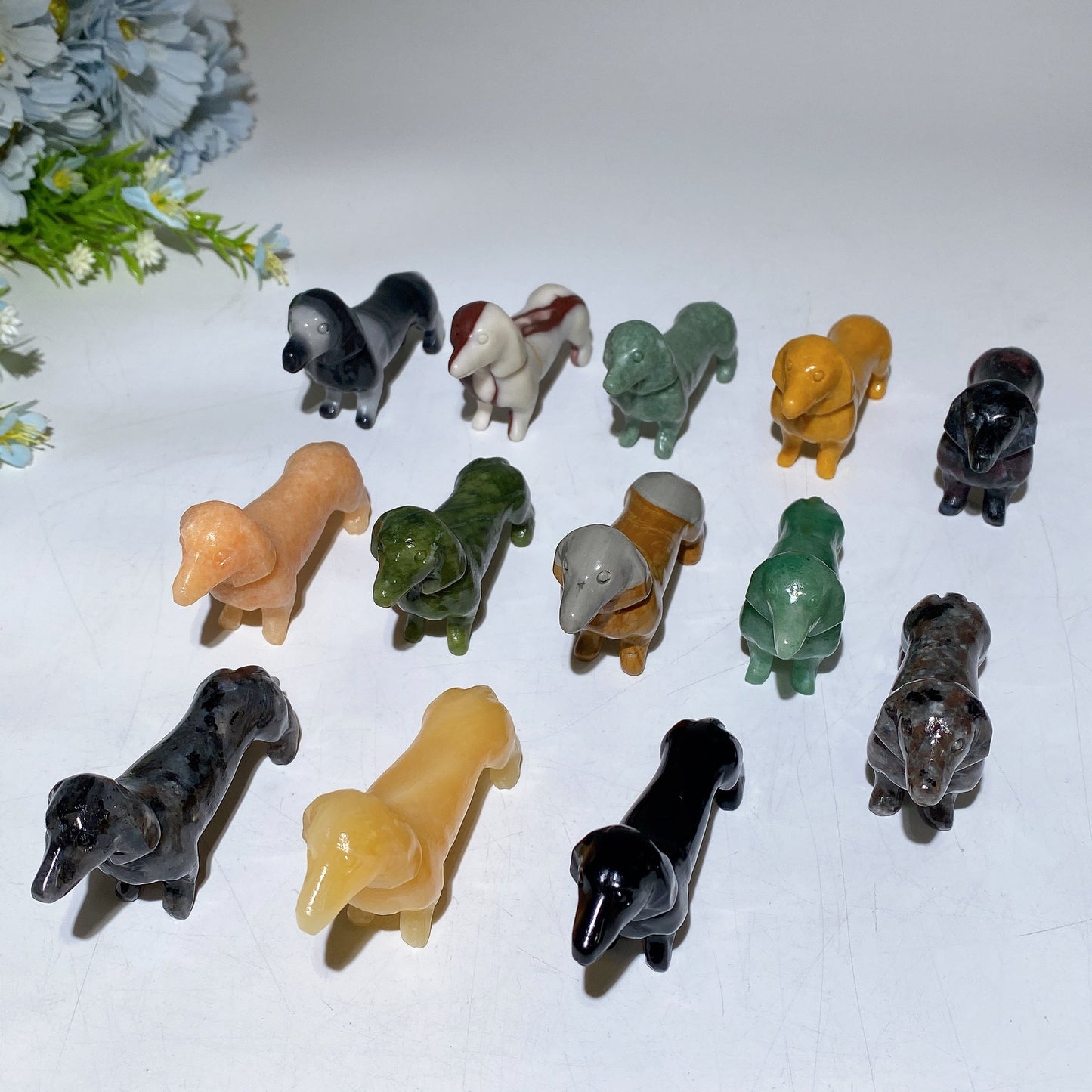3.0" Crystal Sausage Dog Carving Crystal Healing Bulk Wholesale