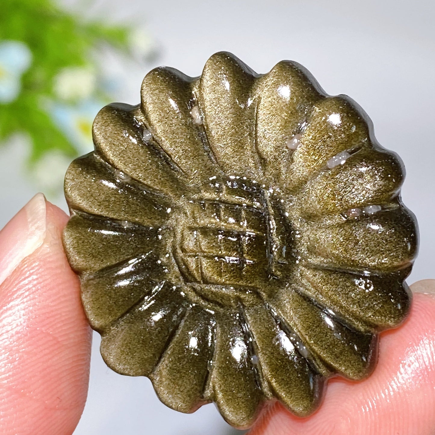 1.3" Crystal Sunflower Carving Crystal Healing Bulk Wholesale