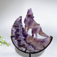 4.0"-4.4" Crystal Wolf On Moon Carving with Stand Crystal Healing Bulk Wholesale