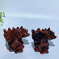 2.3" Mahogany Cerberus Carving Crystal Healing Bulk Wholesale