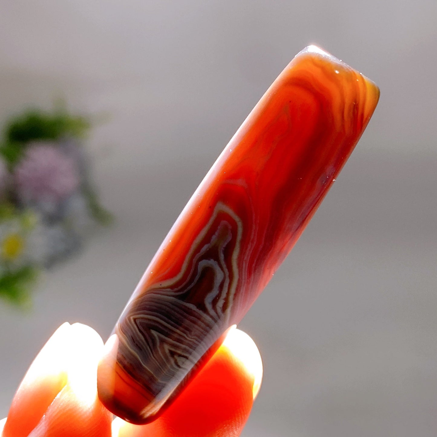 1.8"-2.0" Banded Agate Cylinder Pendant Crystal Healing Bulk Wholesale