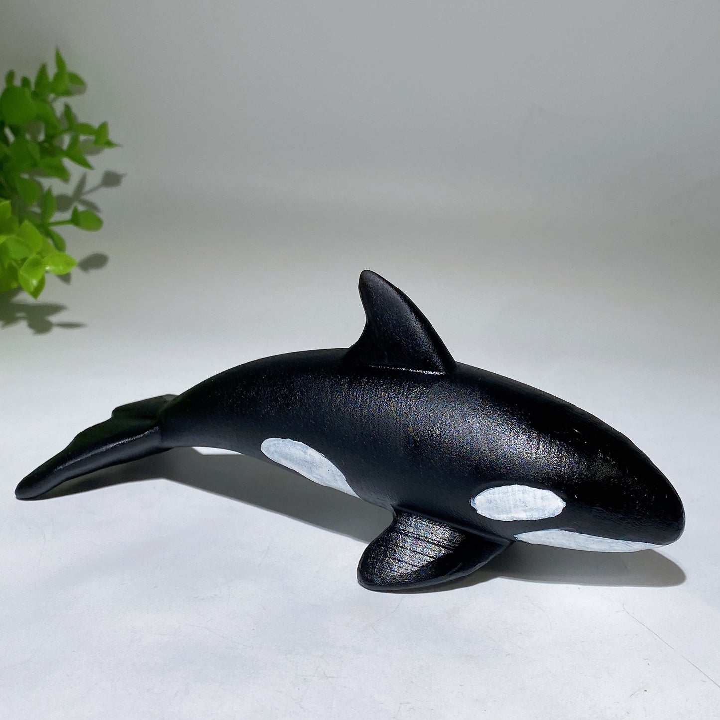 5.9" Black Obsidian Killer Whale Carving Crystal Healing Bulk Wholesale