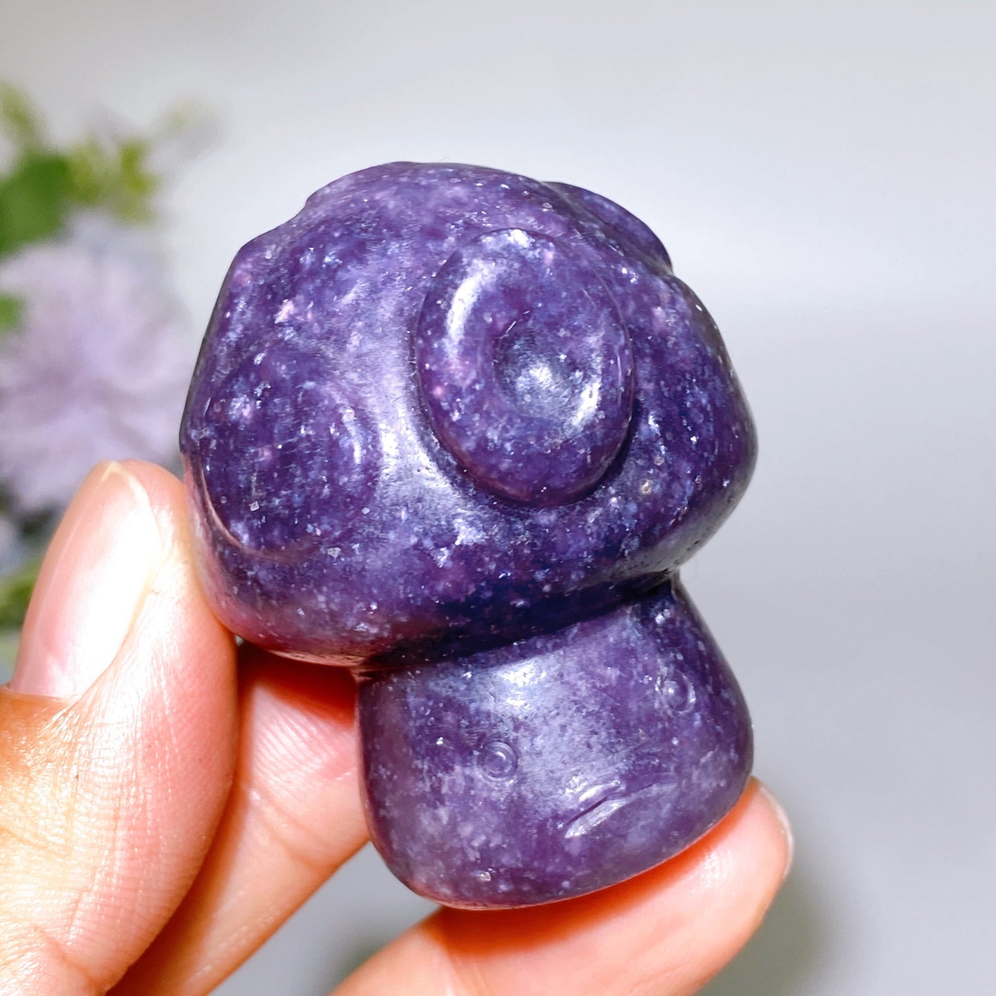 1.8" Purple Mica Cartoon Mushroom Carving Crystal Healing Bulk Wholesale
