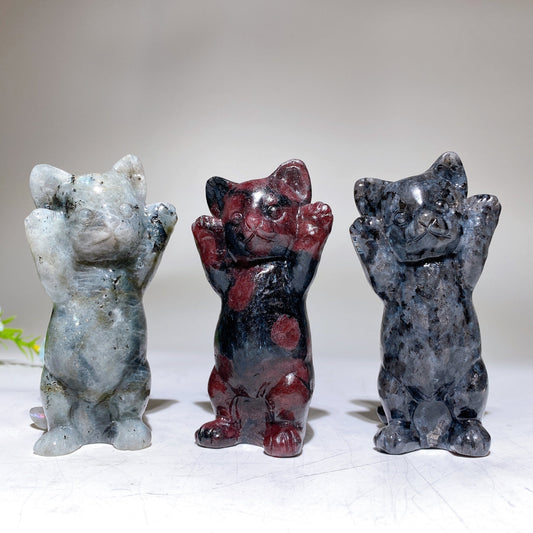 3.8" Crystal Cat Carving Crystal Healing Bulk Wholesale