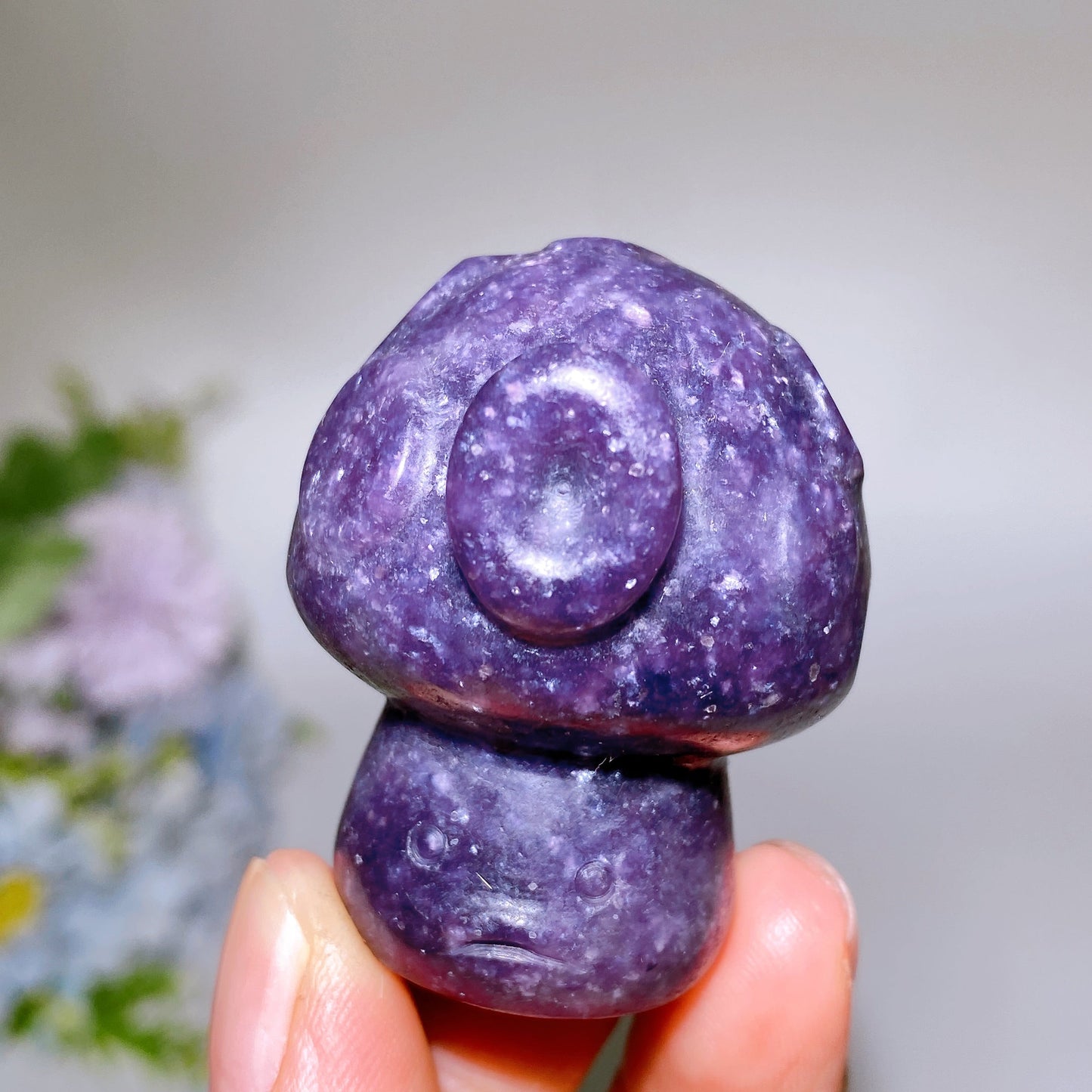 1.8" Purple Mica Cartoon Mushroom Carving Crystal Healing Bulk Wholesale