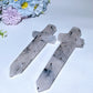 20cm Black Tourmaline In Quartz Sward Carving Crystal Healing Bulk Wholesale