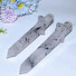 20cm Black Tourmaline In Quartz Sward Carving Crystal Healing Bulk Wholesale