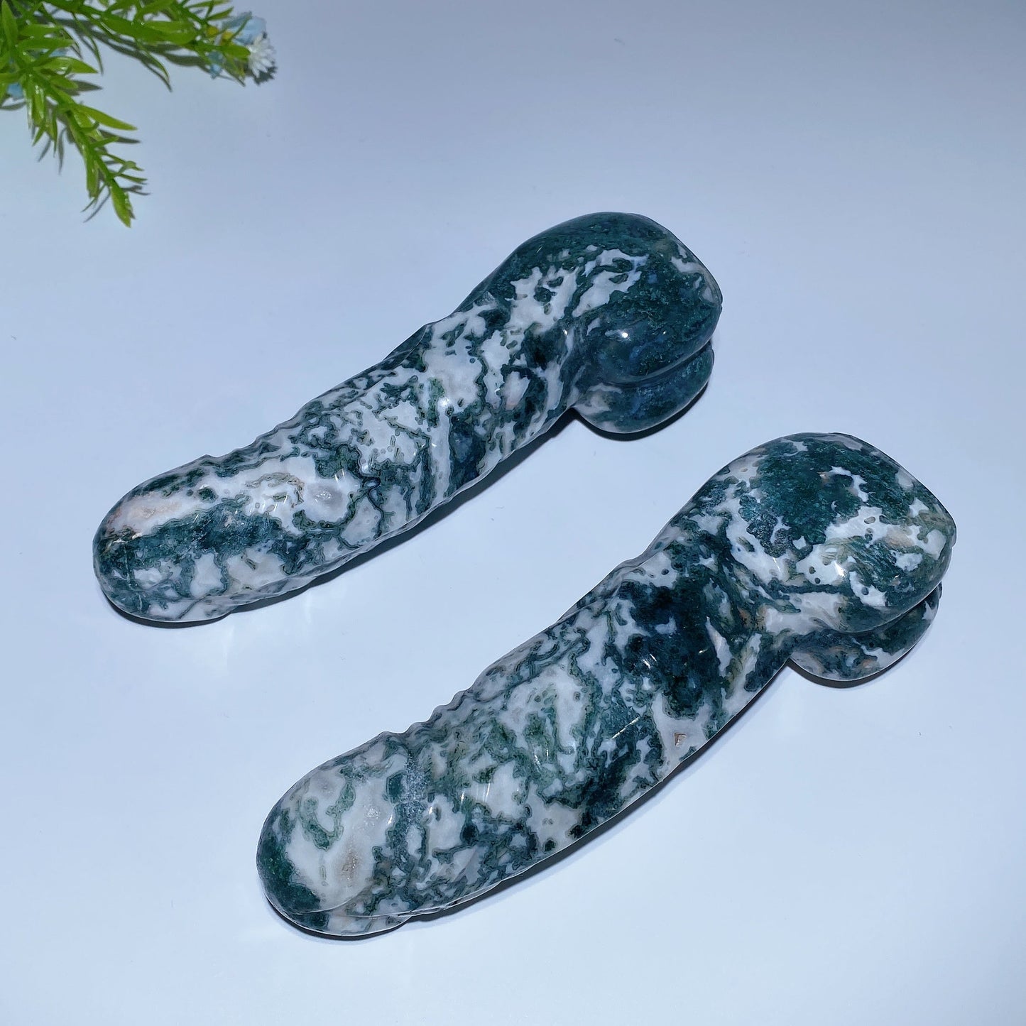 5.8" Moss Agate Ding Ding Carving Crystal Healing Bulk Wholesale