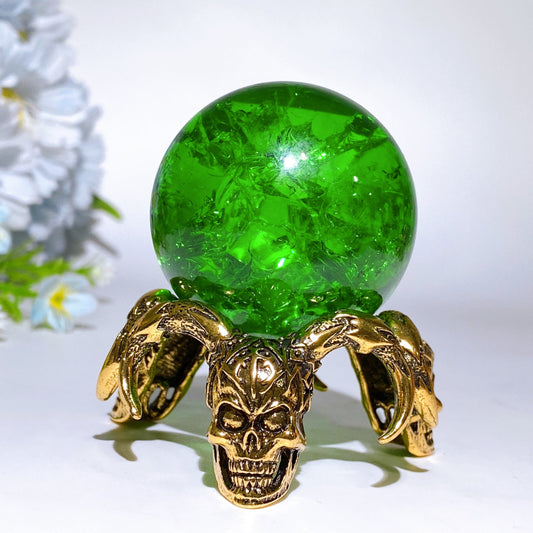 Metal Three-Goat Skulls Stand Crystal Healing Bulk Wholesale