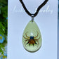 Adjustable Luminous Drop Shape Necklace with Insect Crystal Healing Bulk Wholesale