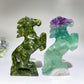 5.9" Serpentine Fluorite Horse Carving Crystal Healing Bulk Wholesale