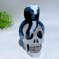 3.8" Selenite Skull with Snake Decor with Hand Painting Crystal Healing Bulk Wholesale