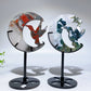 Crystal Hummingbird on Moon Carving with Stand Free Form Crystal Healing Bulk Wholesale