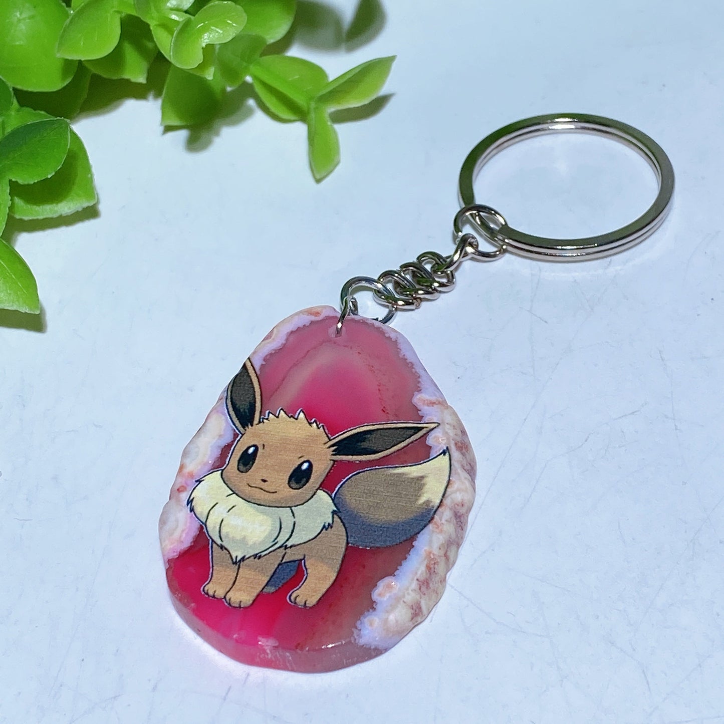 Agate Slab with Printing Keychain Crystal Healing Bulk Wholesale