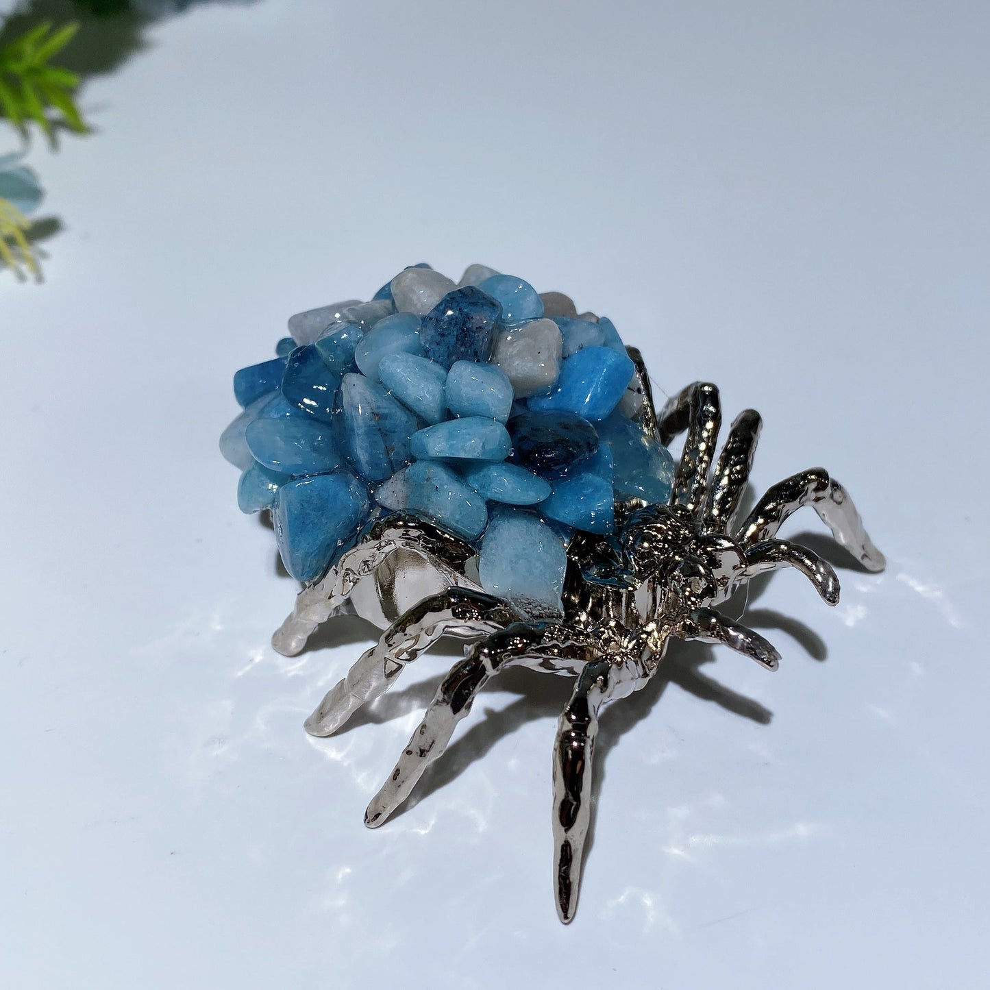 2.4" Crystal Chips Metal Spider Free Form Crystal Healing Bulk Wholesale