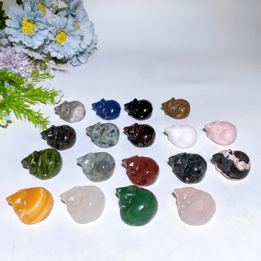 1.4" Crystal Cat Carving Crystal Healing Bulk Wholesale