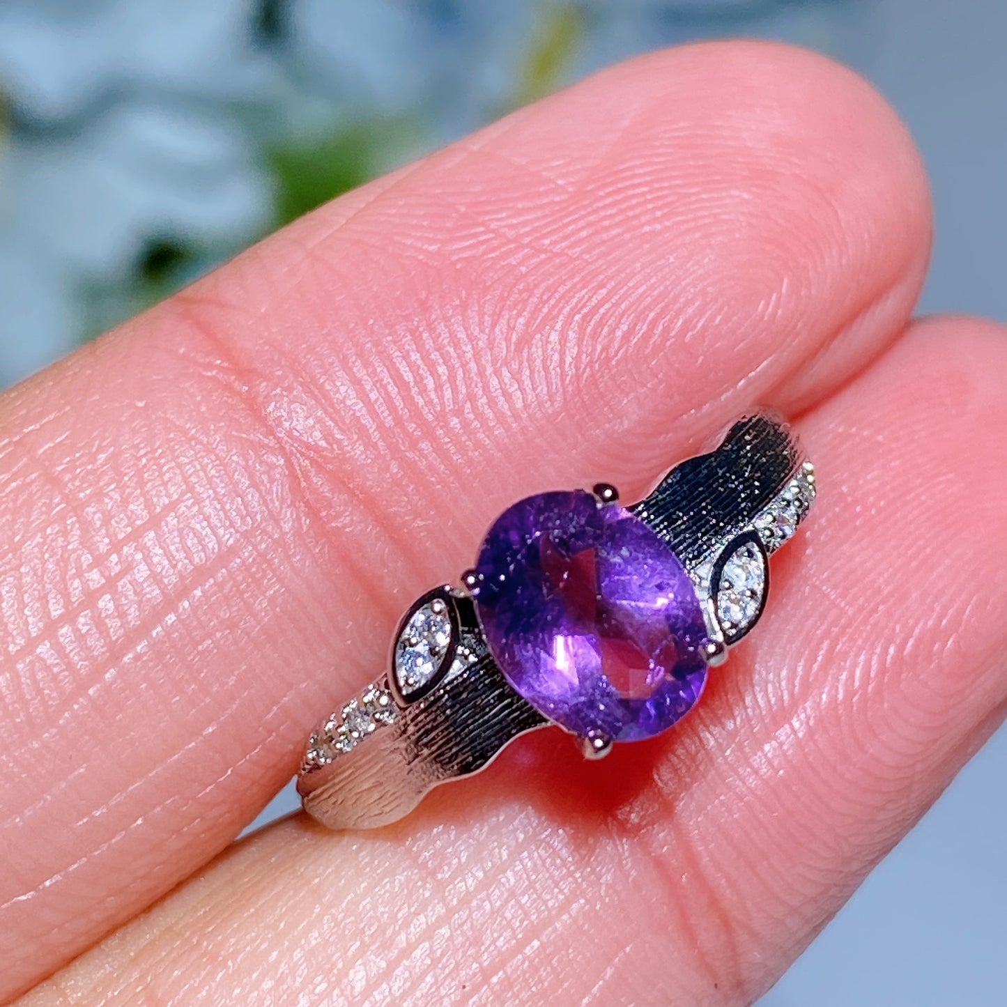 Cooper Silver Plated Crystal Ring Crystal Healing Bulk Wholesale