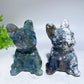 3.8"-4.5" Moss Agate Dog Cat Carving Crystal Healing Bulk Wholesale