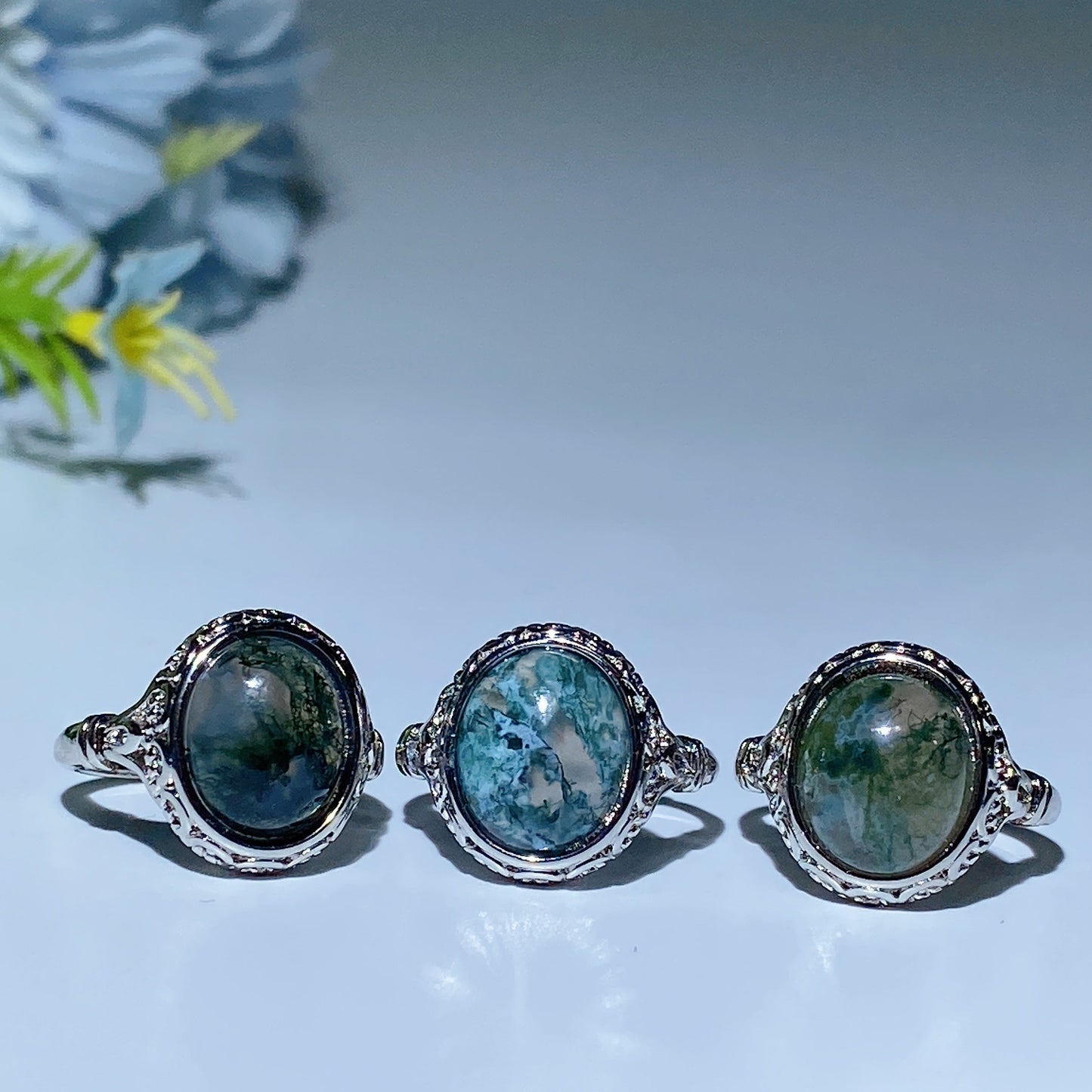 Cooper Silver Plated Crystal Ring Crystal Healing Bulk Wholesale