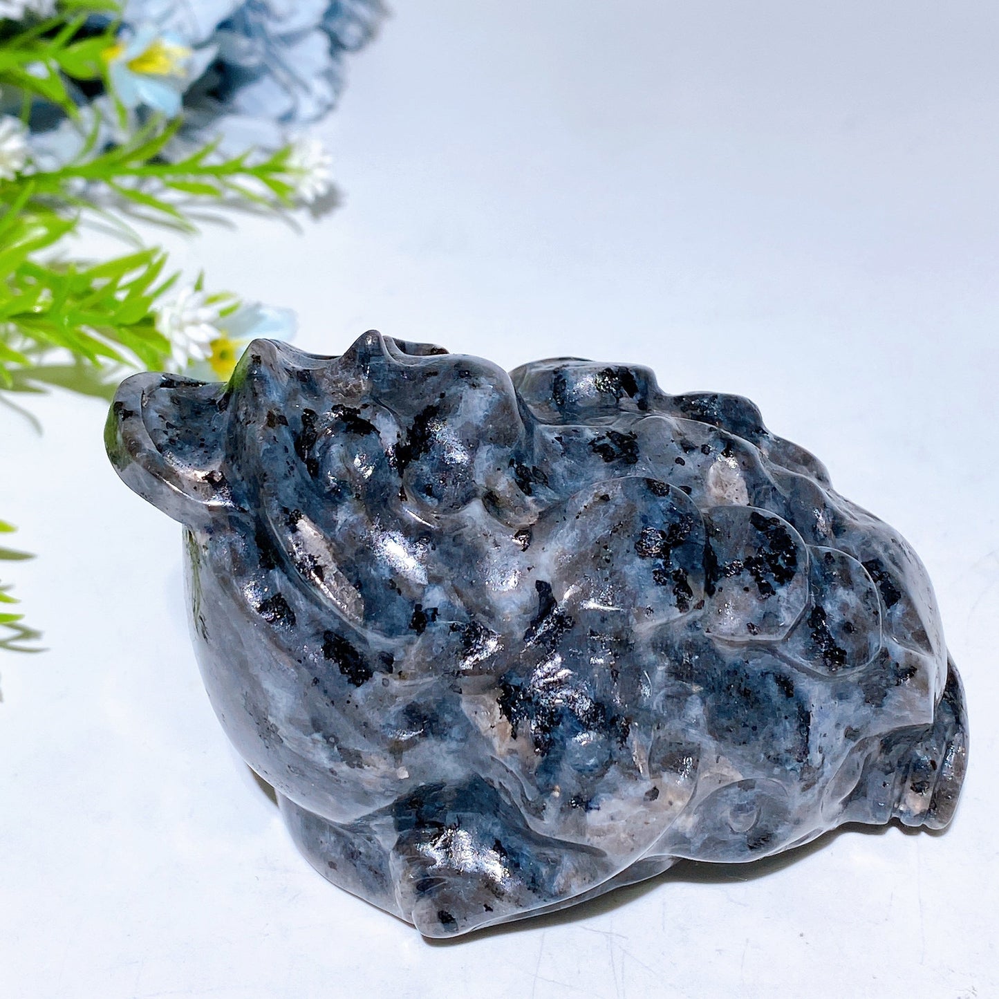 3.8"-4.5" Larvikite Elephant Jin Chan Carving Crystal Healing Bulk Wholesale