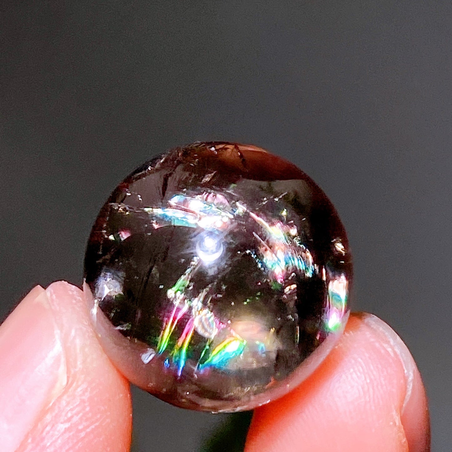 18-20mm Smoky Quartz with Rainbow Sphere Crystal Healing Bulk Wholesale