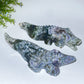 22cm Unique Moss Agate Crocodile Carving Crystal Healing Bulk Wholesale