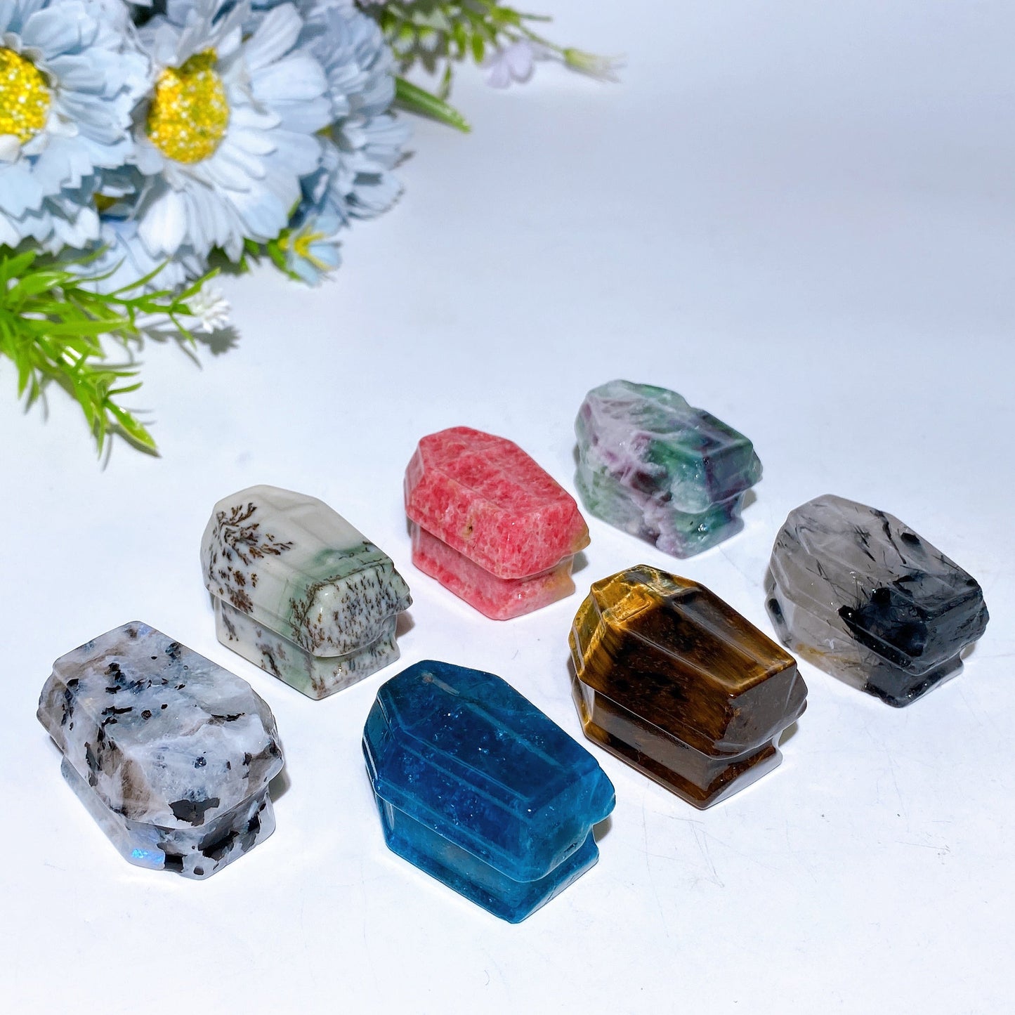 1.4" Crystal Mini Coffin Carving Crystal Healing Bulk Wholesale