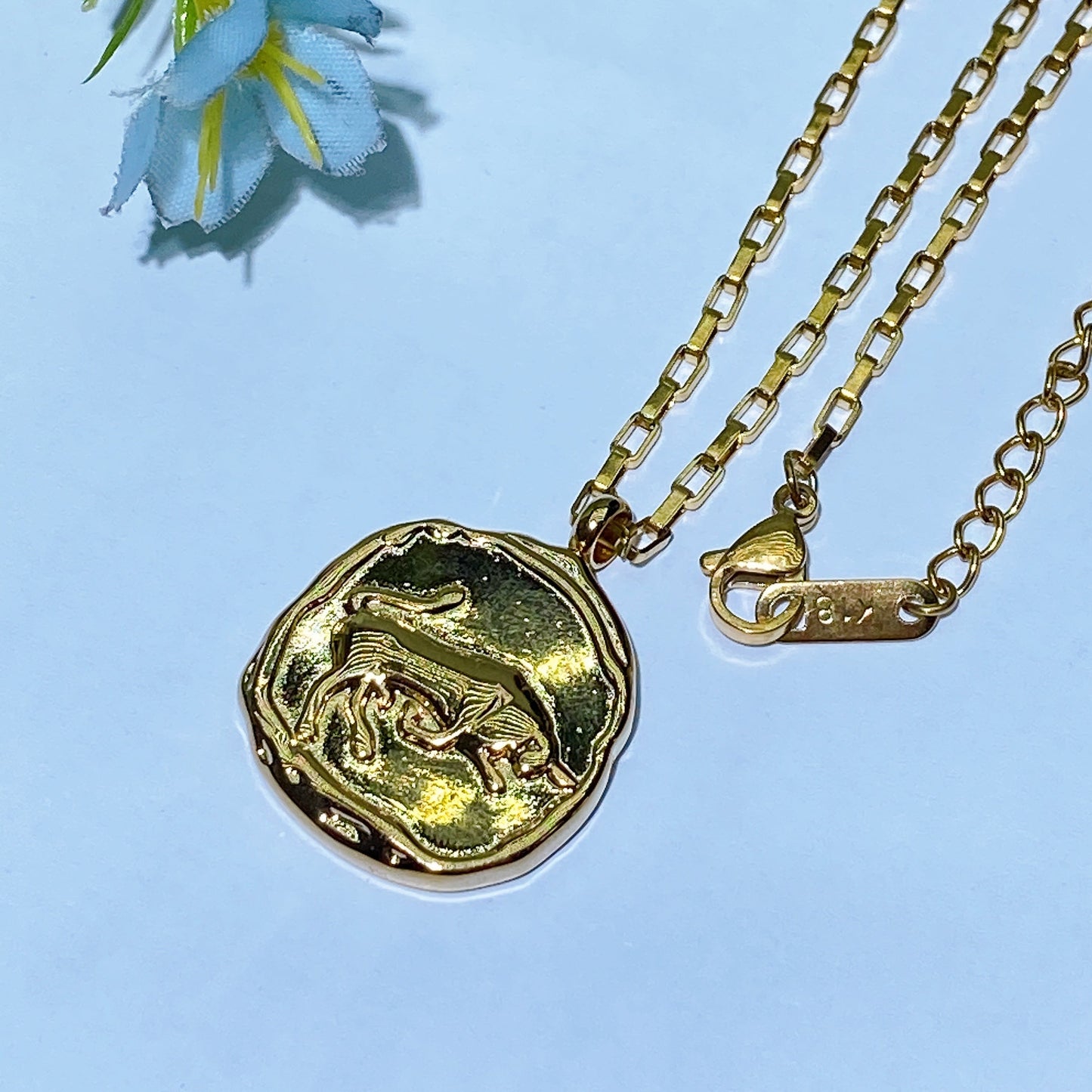12 Constellations Golden Color Necklace Crystal Healing Bulk Wholesale