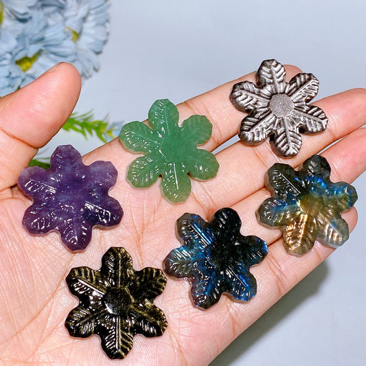 1.4" Crystal Snowflake Carving Crystal Healing Bulk Wholesale