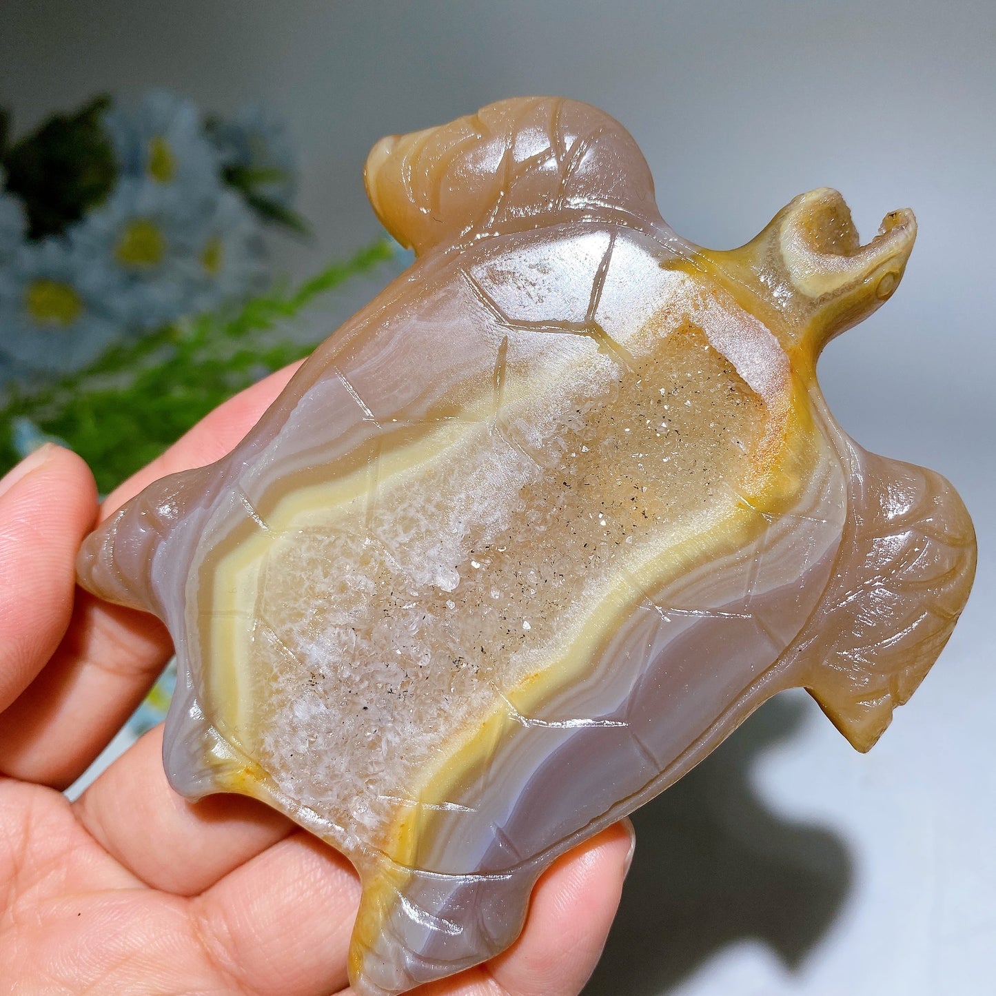 10cm Druzy Agate Turtle Carving Crystal Healing Bulk Wholesale