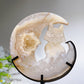 Druzy Agate Cat Moon Face Carving with Stand Crystal Healing Bulk Wholesale
