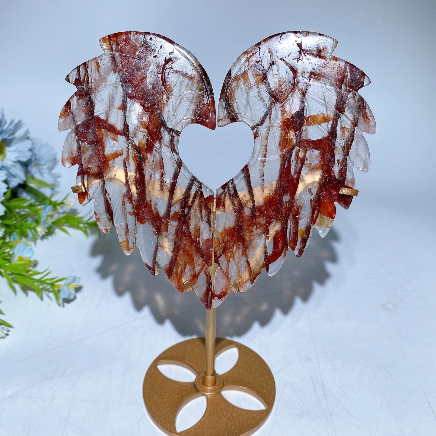Crystal Heart Wings with Stand Crystal Healing Bulk Wholesale