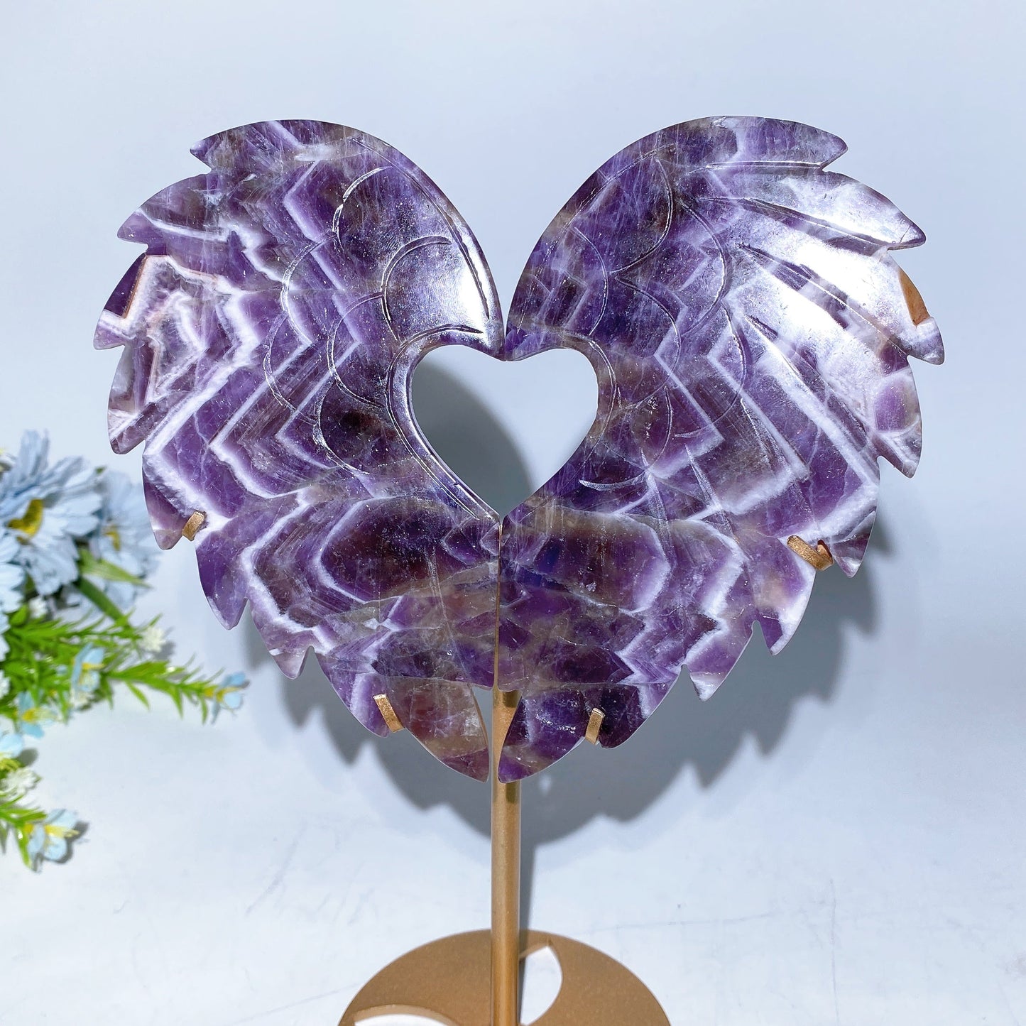 Crystal Heart Wings with Stand Crystal Healing Bulk Wholesale