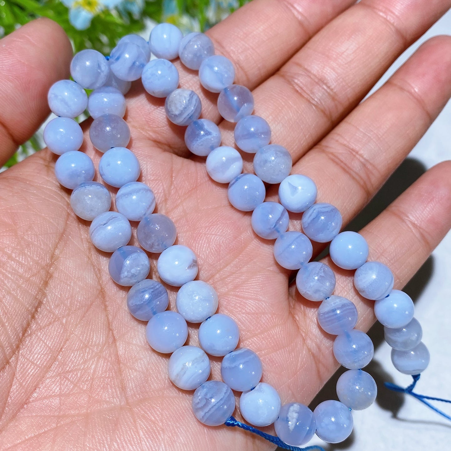 8mm Blue Lace Agate Beads String Crystal Healing Bulk Wholesale