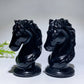 2.9" Black Obsidian Horse Head Carving Crystal Healing Bulk Wholesale