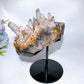 Large Unique Smoky Quartz Grow with Calcite Cluster Specimen with Stand Crystal Healing Bulk Wholesale