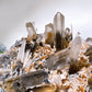 Large Unique Smoky Quartz Grow with Calcite Cluster Specimen with Stand Crystal Healing Bulk Wholesale