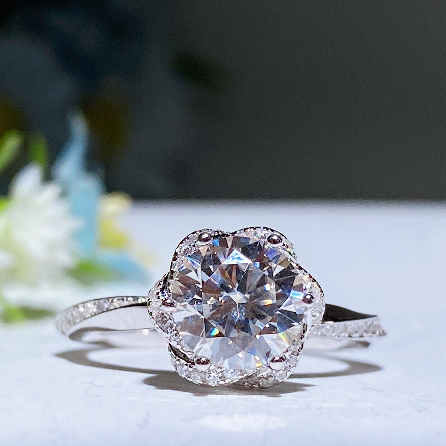 Moissanite Ring Fixed Size Crystal Healing Bulk Wholesale