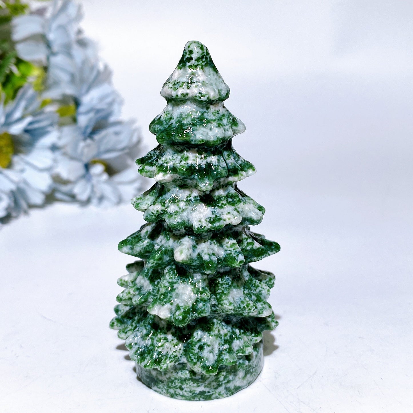 3.7" Crystal Christmas Tree Carving Crystal Healing Bulk Wholesale