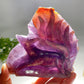 14cm Unique Purple Mica Nine-tails Fox Carving Crystal Healing Bulk Wholesale