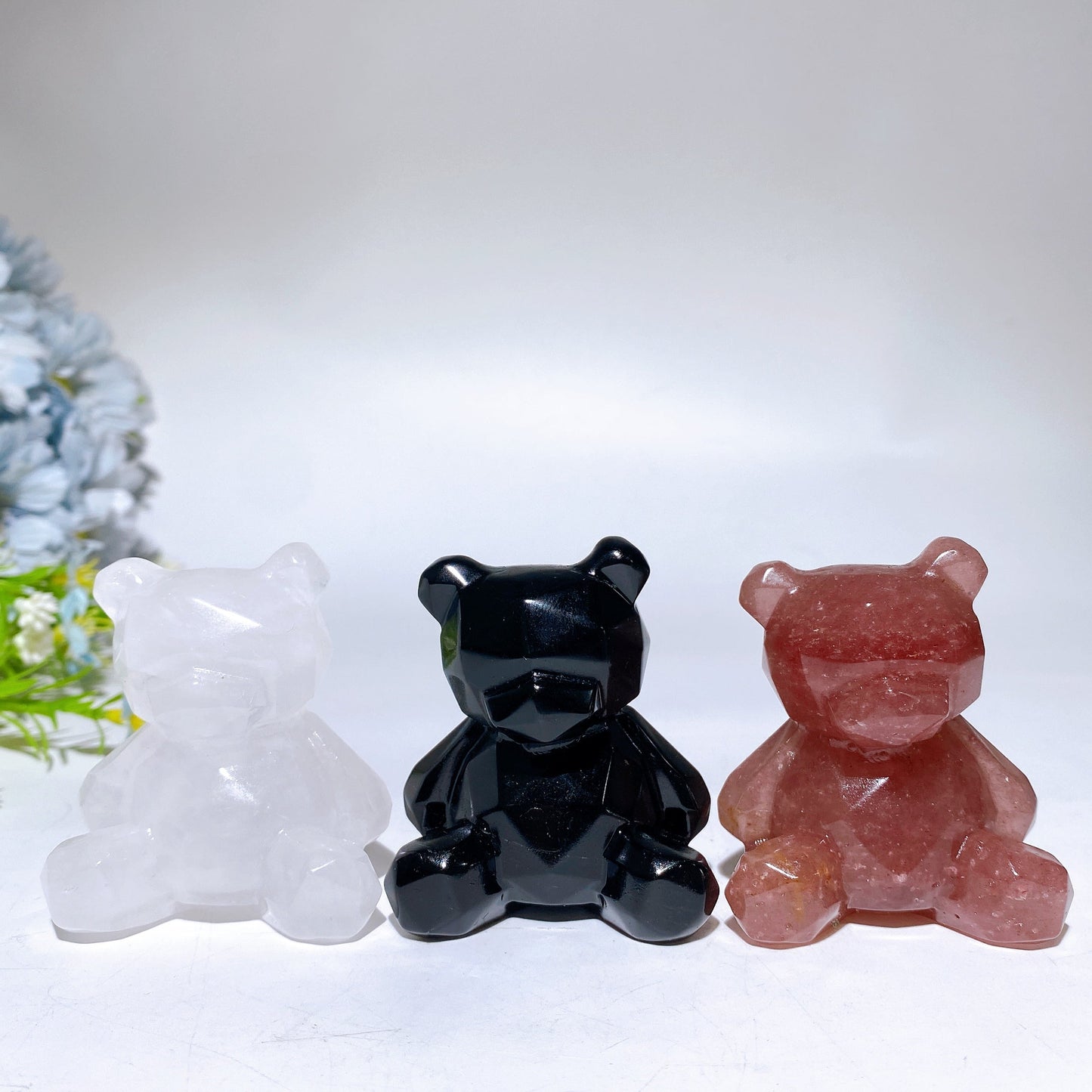 2.3" Crystal Bear Carving Crystal Healing Bulk Wholesale