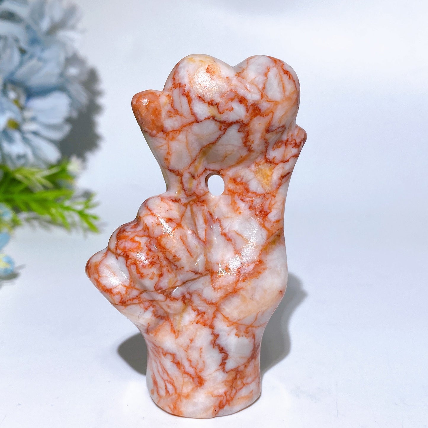 3.1" Crystal Finger Heart Carving Crystal Healing Bulk Wholesale