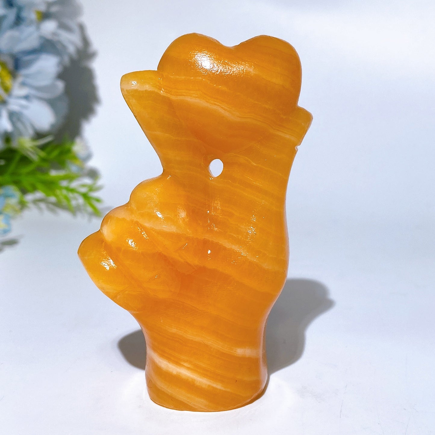 3.1" Crystal Finger Heart Carving Crystal Healing Bulk Wholesale