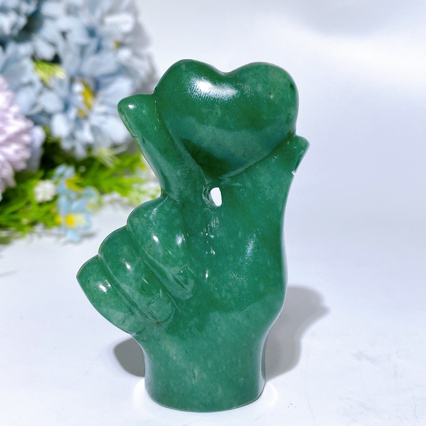 3.1" Crystal Finger Heart Carving Crystal Healing Bulk Wholesale
